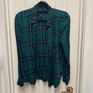 BP Green and Black Plaid Casual Shirt
